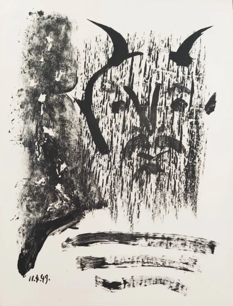 Litografia Picasso - Élégie d'Ihpetonga, Masks of Ashes, Planche III