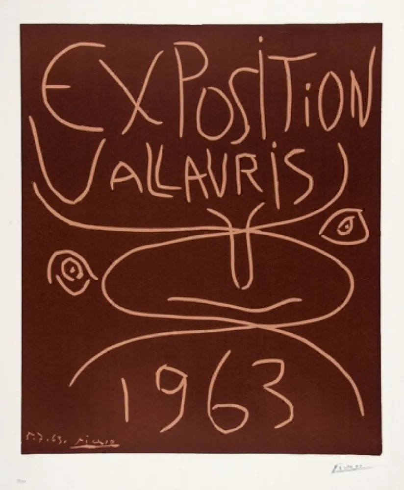 Linogravura Picasso - Exposition Vallauris, 1963