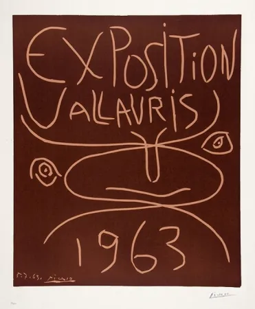 Linogravura Picasso - Exposition Vallauris, 1963