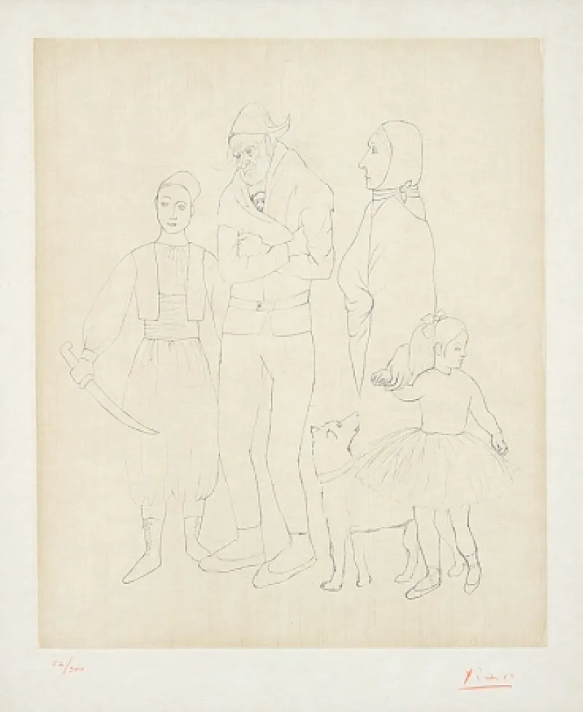 Gravura Picasso - Famille de Saltimbanques (Family of Acrobats), c.1950