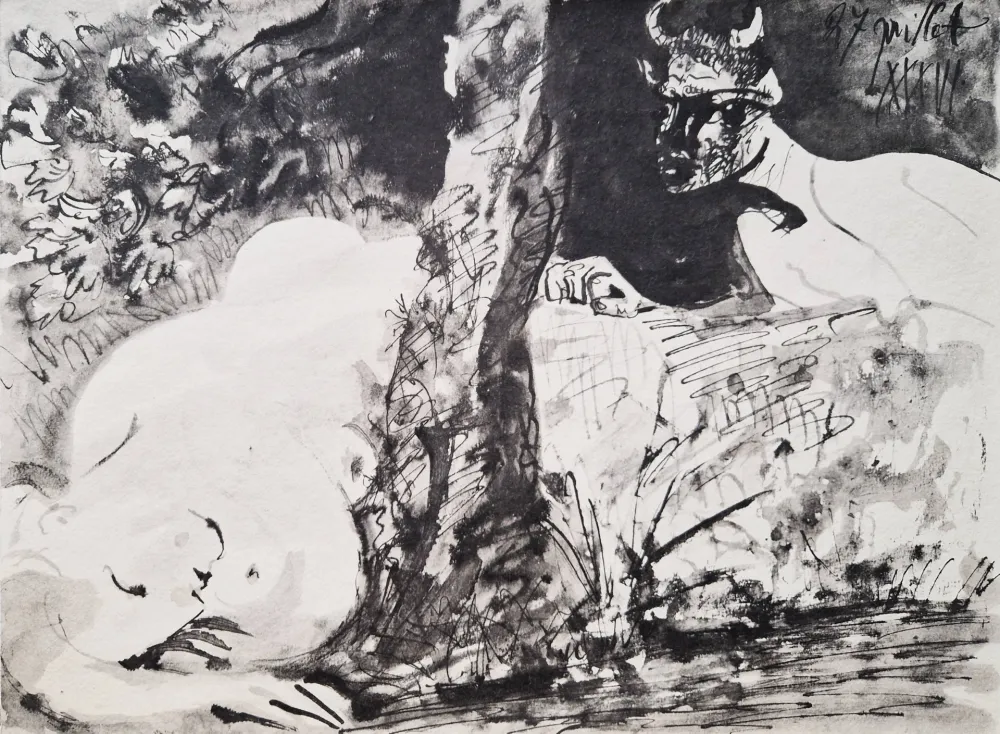 Estêncil Picasso - Faune et femme nue