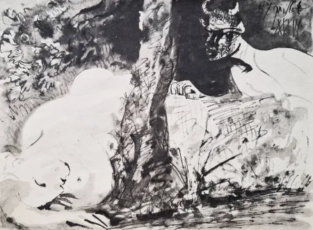 Estêncil Picasso - Faune et femme nue