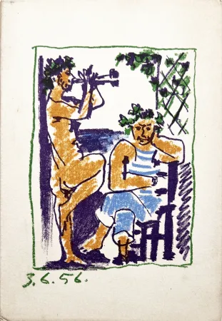 Litografia Picasso - FAUNE ET MARIN. Méditerranée. Lithographie Originale et catalogue (1956)