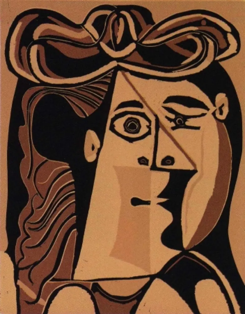 Linogravura Picasso - Femme au Chapeau