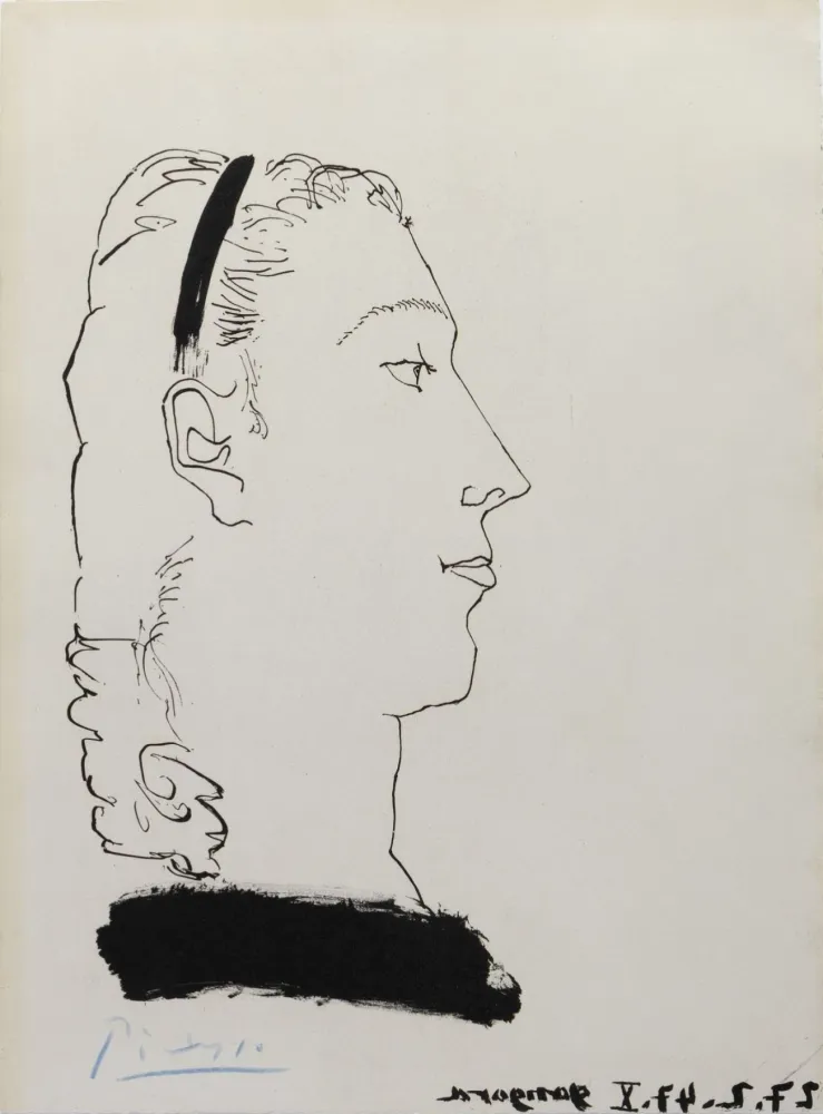Água-Forte E Água-Tinta Picasso - Femme Blonde de Profil (Signed) Gongora 1948