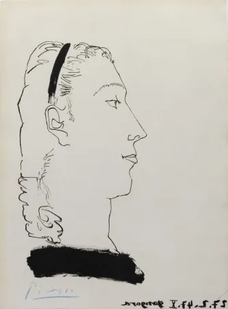 Água-Forte E Água-Tinta Picasso - Femme Blonde de Profil (Signed) Gongora 1948