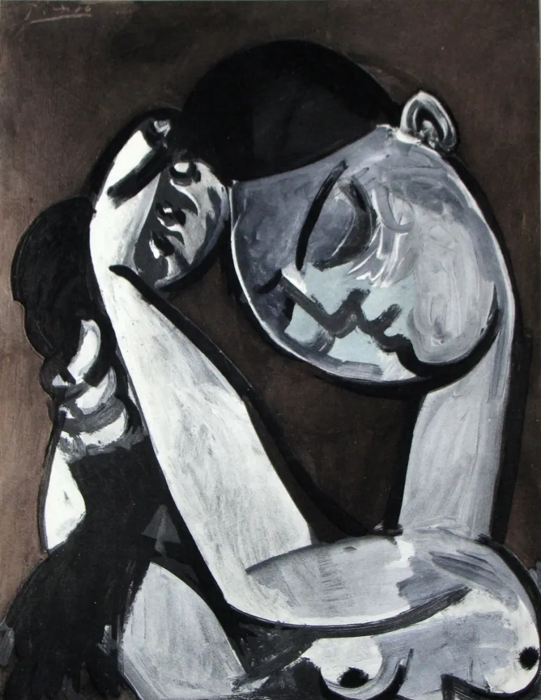 Estêncil Picasso - Femme se coiffant, 1955