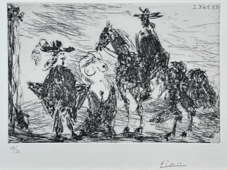 Água-Forte Picasso - Gentilhomme, femme honteuse et reître 
