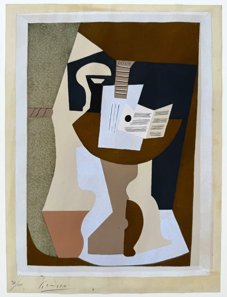 Estêncil Picasso - Guéridon avec guitare et partition