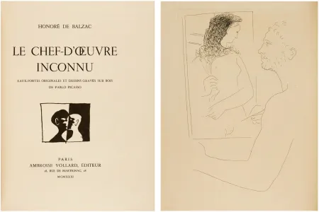 Livro Ilustrado Picasso - H. de Balzac. LE CHEF-D'ŒUVRE INCONNU. Eaux-fortes de Pablo Picasso (ex. sur Japon signé avec suite, reliure de Paul Bonet)
