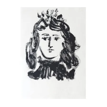 Gravura Picasso - Head of a Woman Wearing a Crown 