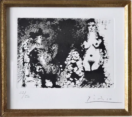 Água-Forte E Água-Tinta Picasso - Homme à la pipe assis, Maja et Célestine 