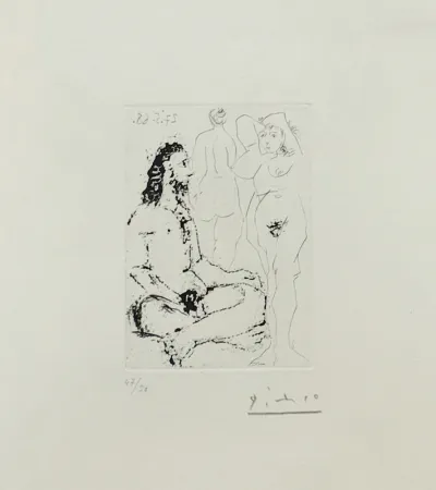 Gravura Picasso - HOMME NU ASSIS EN TAILLEUR (BLOCH 1600)