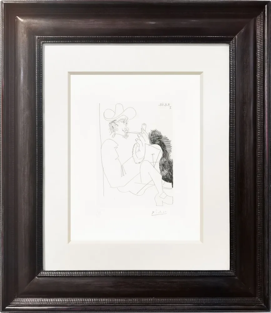 Gravura Picasso - Homme rembranesque à la pipe
