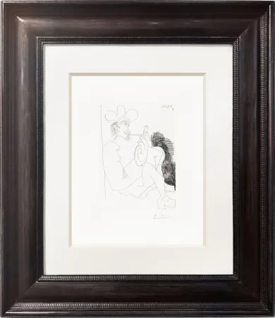 Gravura Picasso - Homme rembranesque à la pipe