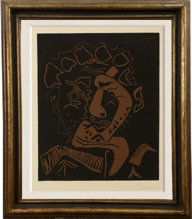 Linogravura Picasso - Istrione