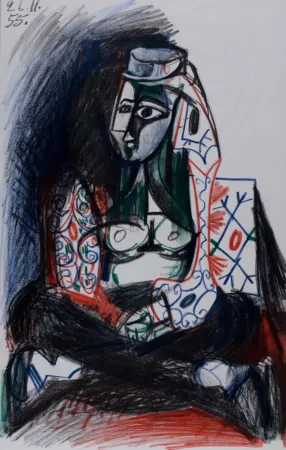 Litografia Picasso - Jacqueline Roque, 1959