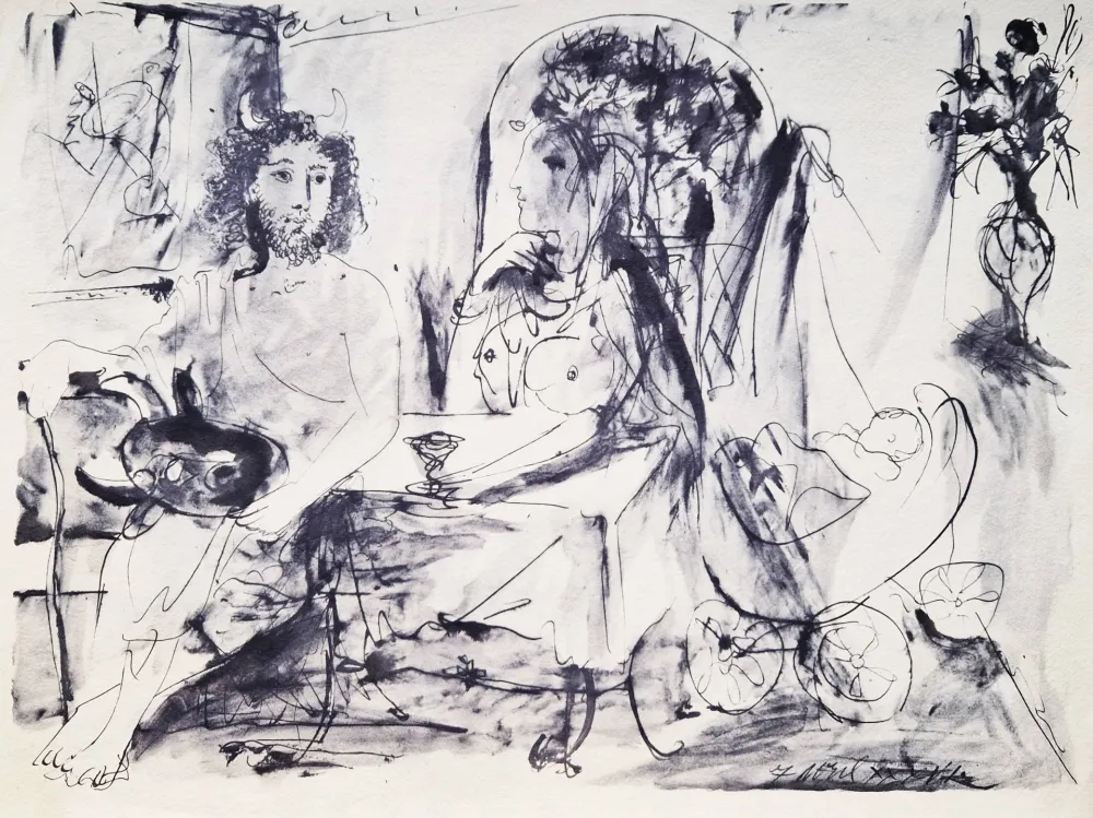 Estêncil Picasso - Jeune faune, femme et enfant