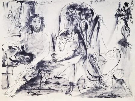 Estêncil Picasso - Jeune faune, femme et enfant