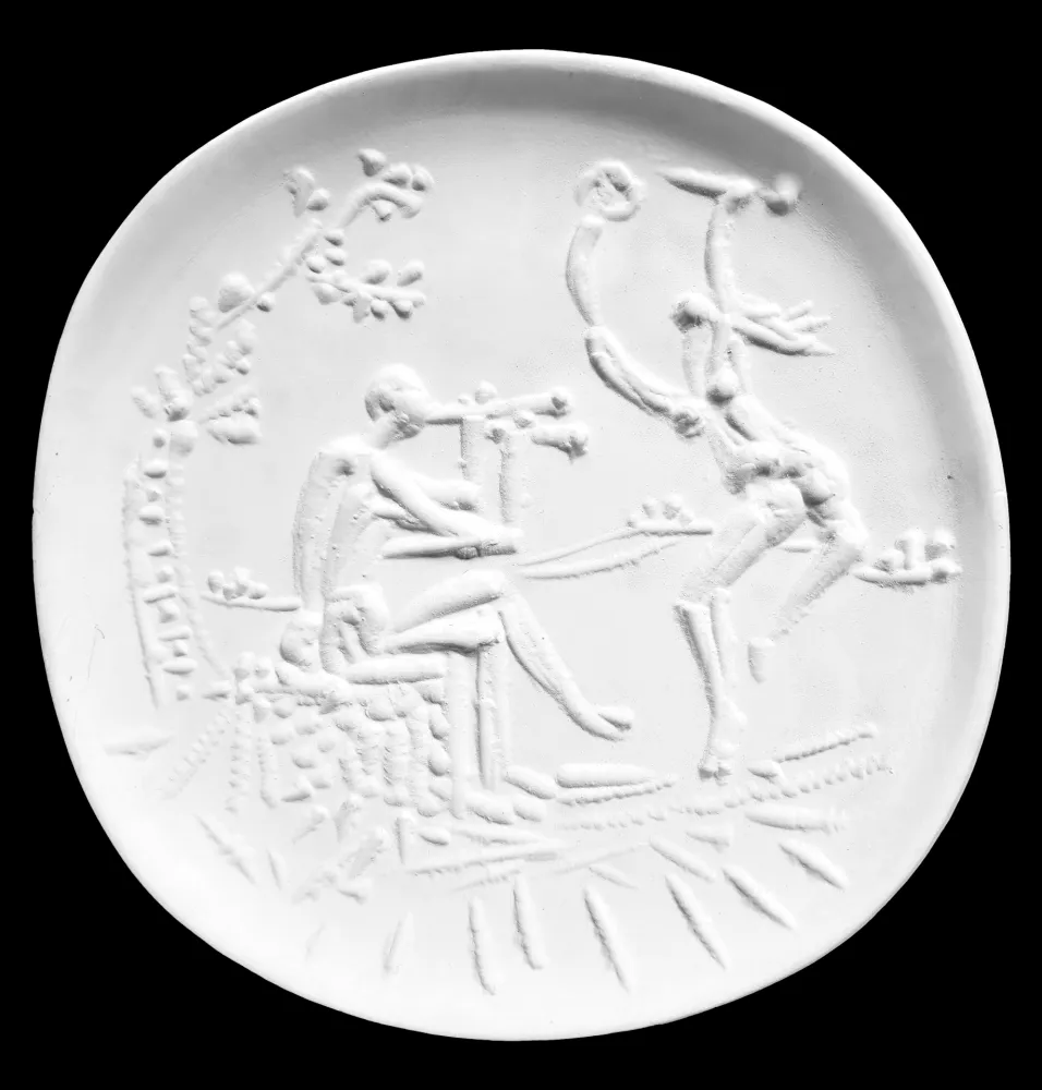 Cerâmica Picasso - Joueur de diaule et faune 