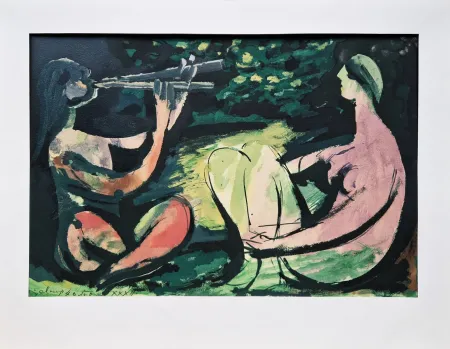 Estêncil Picasso - Joueur de diaule et nu