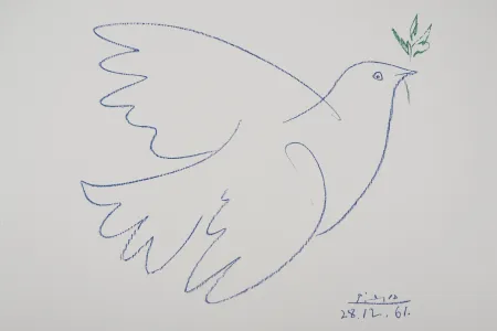 Litografia Picasso - La colombe bleue