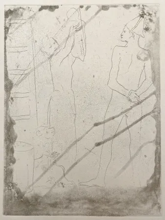 Gravura Picasso - La Famille de Saltimbanques au Macaque