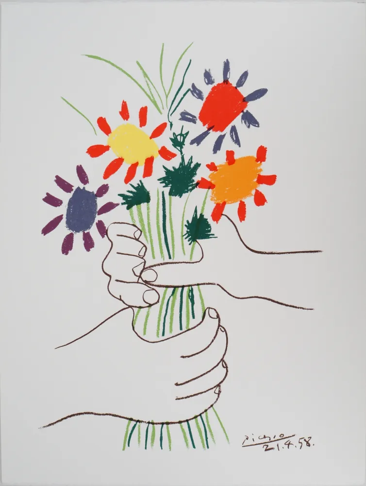 Litografia Picasso - Le bouquet de la Paix