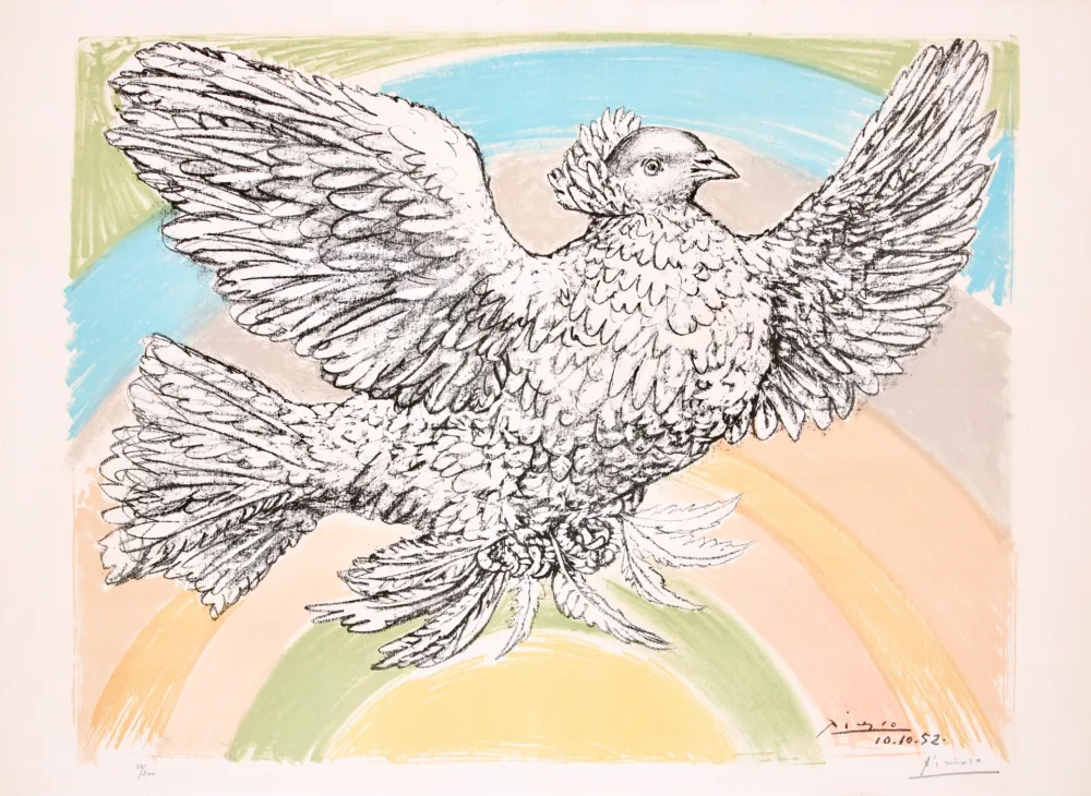 Litografia Picasso - Le Colombe Volant