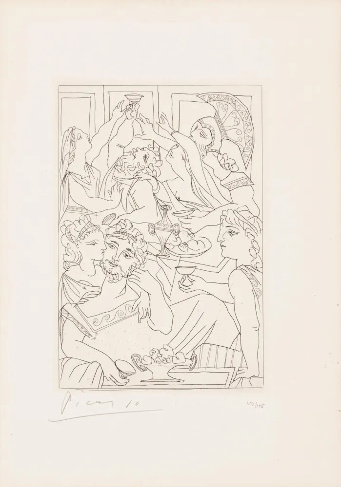 Gravura Picasso - Le festin, pl. 6