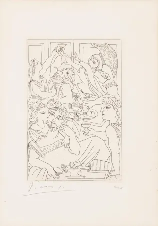 Gravura Picasso - Le festin, pl. 6