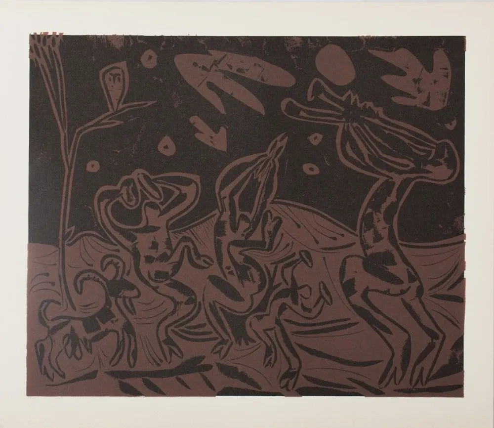 Linogravura Picasso - Les danseurs au hibou