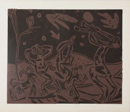 Linogravura Picasso - Les danseurs au hibou