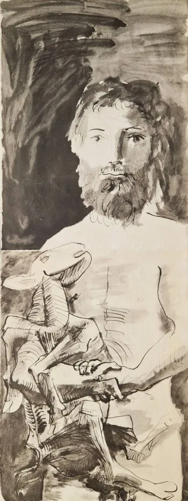 Estêncil Picasso - L'homme au mouton