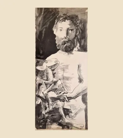 Litografia Picasso - L'HOMME AU MOUTON (1967)