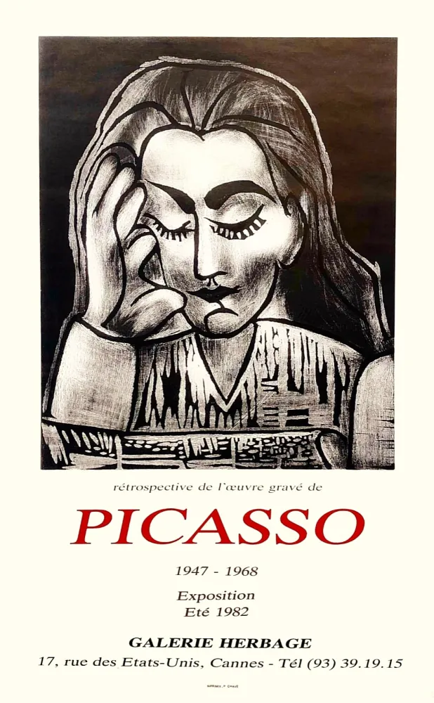 Cartaz Picasso - L'oeuvre gravee 1947-1968, HGalerie Herbage 1982