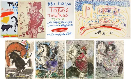 Livro Ilustrado Picasso - Luis Miguel Dominguin. TOROS Y TOREROS. Avec lithographies en couleurs par F. Mourlot d'après Picasso (1961-1962)