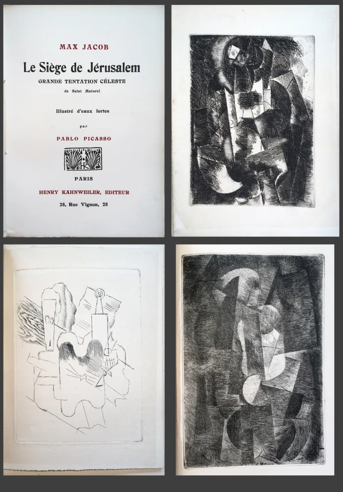 Livro Ilustrado Picasso - Max Jacob. LE SIÈGE DE JÉRUSALEM. 3 eaux-fortes cubistes de Picasso (1914).
