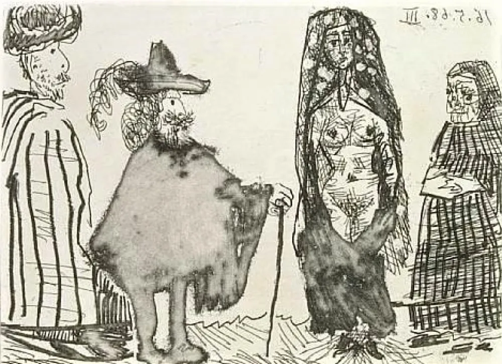 Água-Forte E Água-Tinta Picasso - Mille et une nuits et Celestine: la jeune esclave