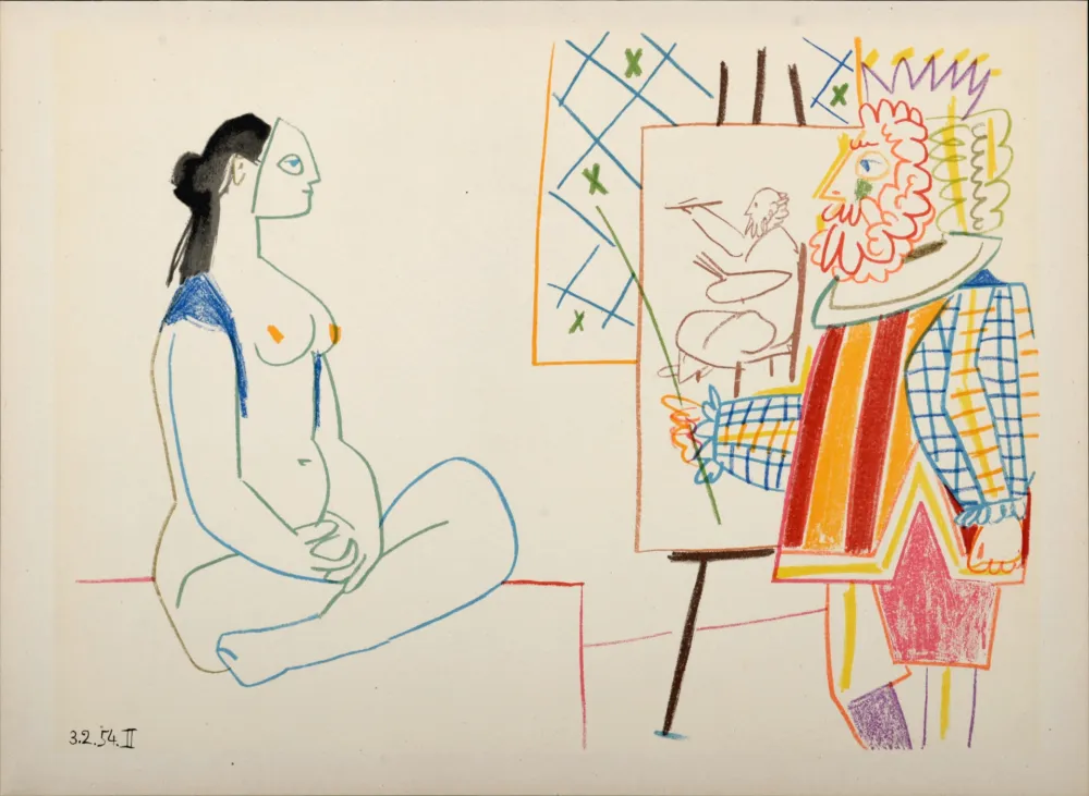 Litografia Picasso - Model & King, 1954