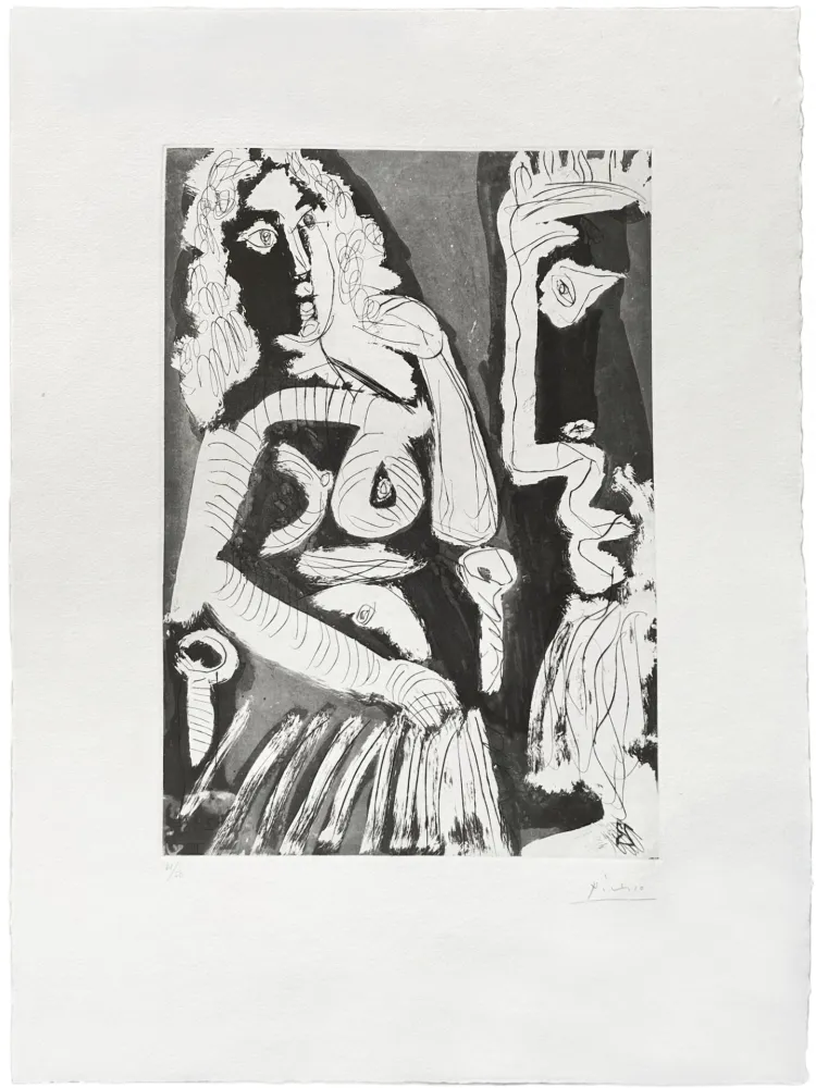 Água-Forte E Água-Tinta Picasso - Modèle au repos dans un fauteuil 