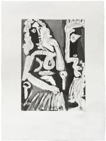 Água-Forte E Água-Tinta Picasso - Modèle au repos dans un fauteuil 