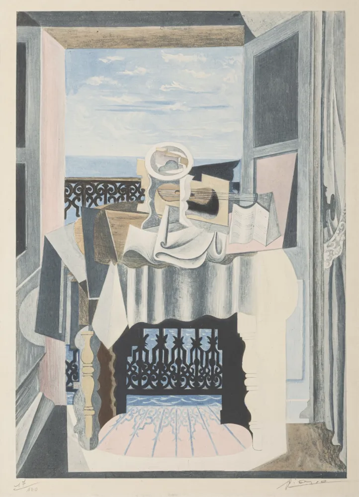 Água-Tinta Picasso - Nature morte devant une fenêtre à Saint-Raphaël