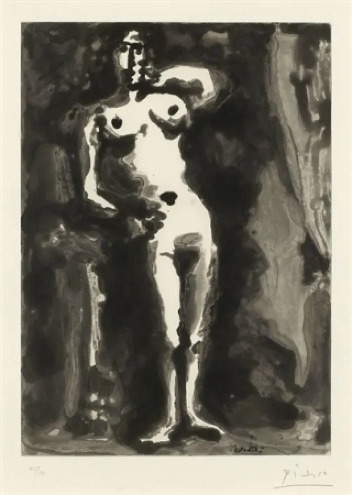 Água-Tinta Picasso - Nu accudé, from Sable Mouvant