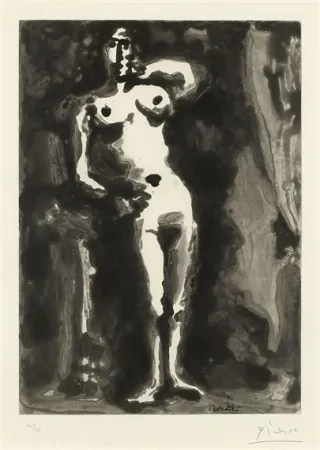 Água-Tinta Picasso - Nu accudé, from Sable Mouvant