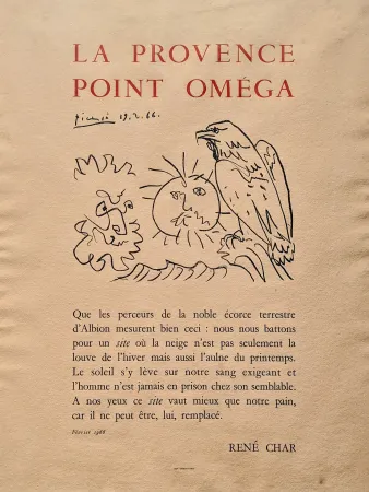 Litografia Picasso - Pablo PICASSO (1881-1973), La Provence point Oméga, Lithograph, 1966