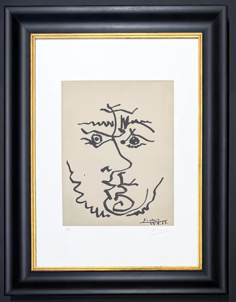Litografia Picasso - Pablo Picasso ( 1881 – 1973 )– Visage – hand-signed Lithograph on Rives BFK paper – 1967