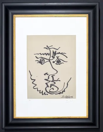 Litografia Picasso - Pablo Picasso ( 1881 – 1973 )– Visage – hand-signed Lithograph on Rives BFK paper – 1967