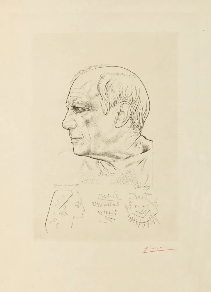 Gravura Picasso - Pablo Picasso Paul Lemagny Portrait of Picasso.