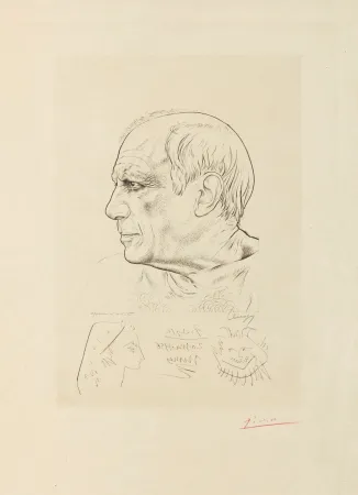 Gravura Picasso - Pablo Picasso Paul Lemagny Portrait of Picasso.